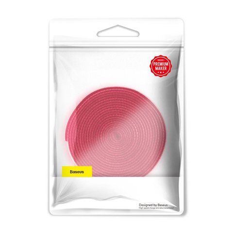 Органайзер для кабеля Baseus Colourful Circle Velcro strap, красный, 300 см, многоразовая лента-липучка, #ACMGT-F09 Превью 4