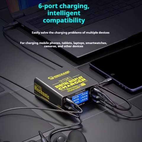 Мережевий зарядний пристрій Mechanic F-Power 6P, 87 Вт, Quick Charge, Power Delivery (PD), 6 портів Прев'ю 2