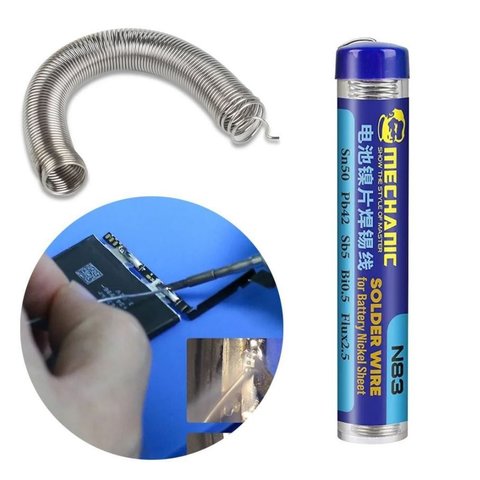 Solder Mechanic N83, (0,8 mm, 25 g, for soldering nickel plates of batteries) Preview 1