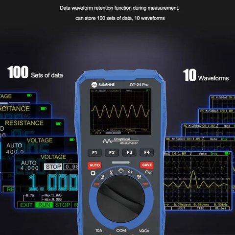 Multímetro Sunshine DT-24 Pro, digital, con osciloscopio Vista previa  5