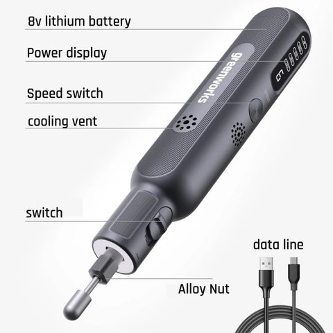Lijadora Greenworks AGK302, 52 in 1, 80W Vista previa  2