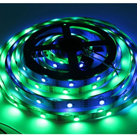 Светодиодная лента RGB SMD5050, WS2813 (белая, с управлением, IP20, 5 В, 30 диодов/м, 5 м) Превью 1