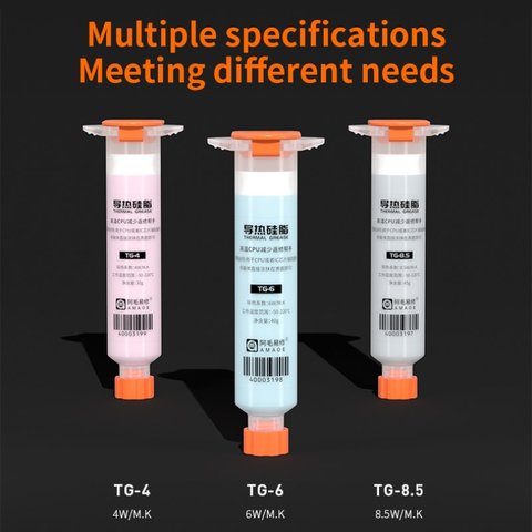 Термопаста Amaoe TG-6, силиконовая, в шприце, 40 г, 6 Вт/м*К Превью 5