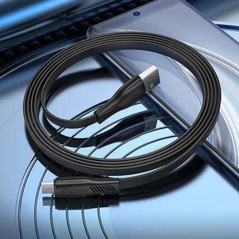 USB кабель Borofone BX85, USB тип-A, micro-USB тип-B, 100 см, 2,4 А, белый, #6974443387100 Превью 2