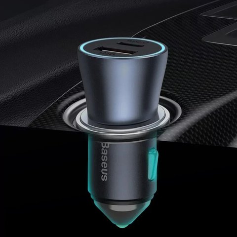 Автомобільний зарядний пристрій Baseus Golden Contactor Pro, сіре, Quick Charge, 40 Вт, 5 А, 2 порта, 12-24 B, #CCJD-0G Прев'ю 2