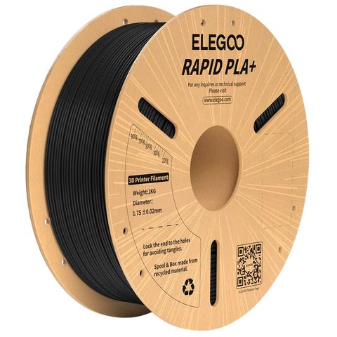 Філамент для 3D-принтера ELEGOO RAPID PLA+, чорний (black), 10 кг Прев'ю 1