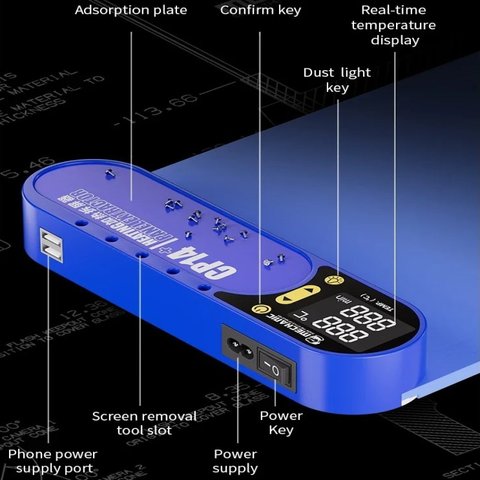 Килимок з підігрівом (сепаратор) Mechanic CP14+, 350x225 мм, з підсвіткою, 50-120°C Прев'ю 6
